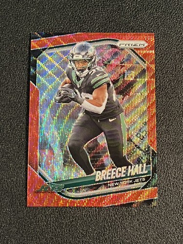2025 Panini Prizm - Breece Hall #50 Red Wave Prizm /149 New York Jets
