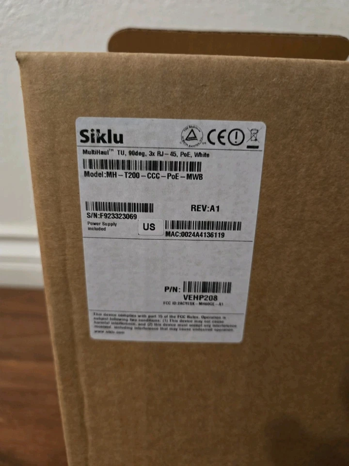 Siklu Multihaul TU, 90 deg 3x RJ-45, POE MH-T200-CCC-PoE-MWB Terminal Unit - Image 2 of 3