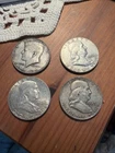 1957,1961,1962 Franklin Half Dollars Plus A 1964 Kenndy Half Dollar