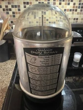 TESTED! Vintage 1960s Sunbeam Carousel Rotisserie Broiler Cooker w/ Glass Dome