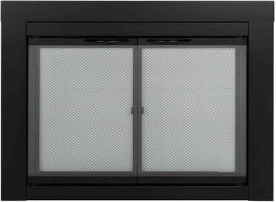 Pleasant Hearth AN-1010 Alpine Fireplace Glass Doors Black Small 30-37'' Opening
