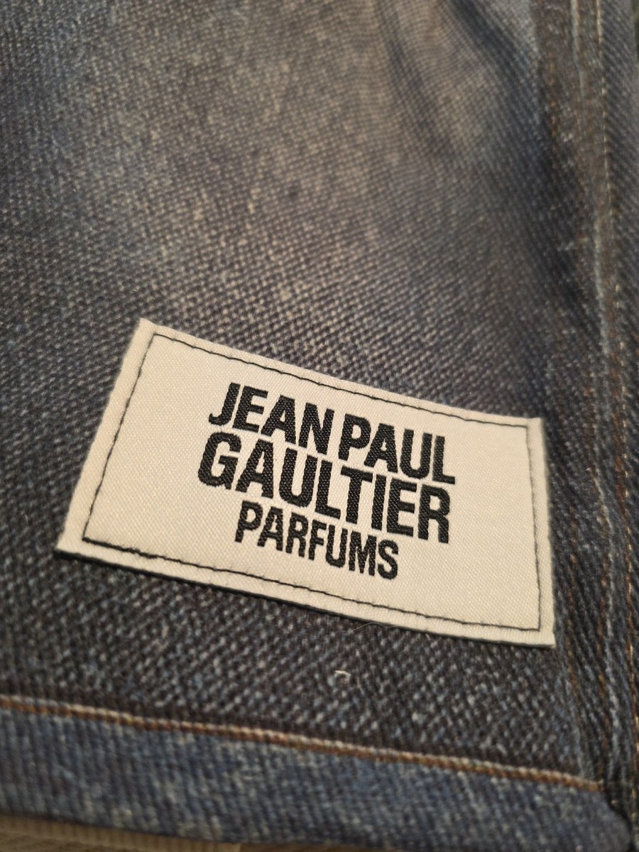 Jean Paul Gaultier Denim Print Tote Bag Large Blue Canvas Shopper