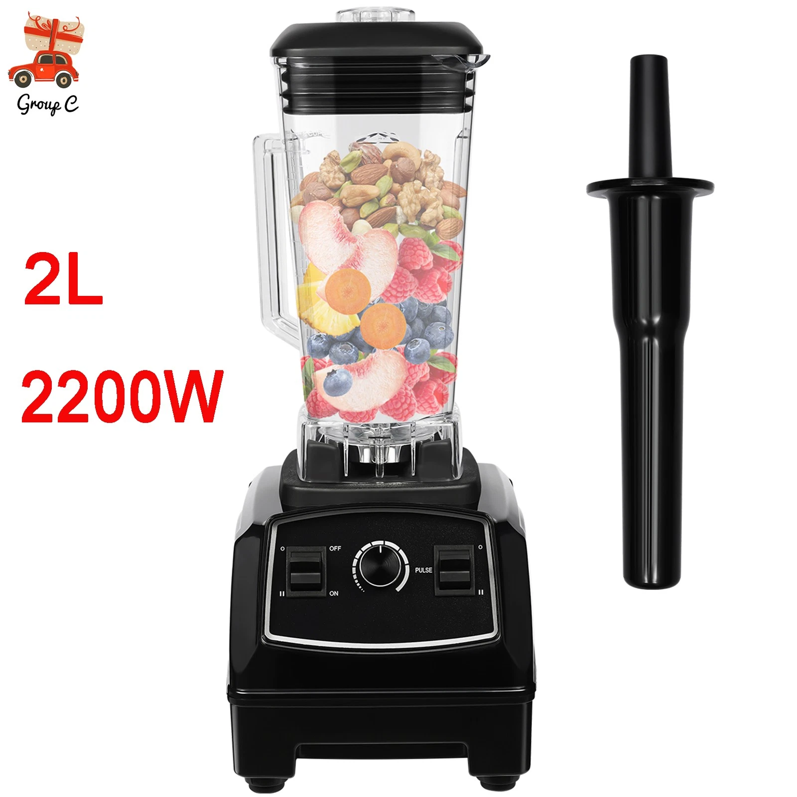 Professional Blender 3HP 2L Heavy Duty Commercial Blender Mixer Juicer 2200W