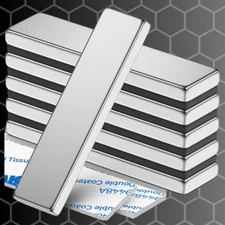 6 Pack Super Strong Bar Magnets Heavy Duty, Large Flat Magnetic Strips, Powerful