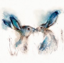 Hares ~ Tickley Kisses ~ Sarah Reilly ~ Love Country ~ Blank Card ~ 16cm