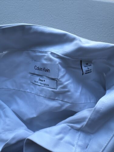 Calvin Klein Herren Oberhemd Customize Your Own Hemd Einfarbig Weiß L 16 32-33 - Bild 9 von 11