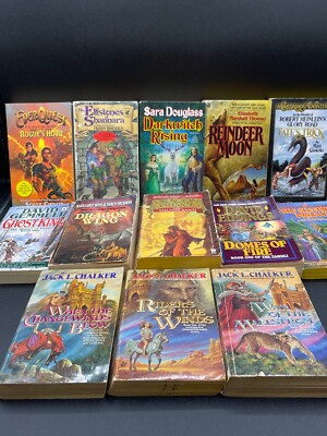 Lot of 13 Fantasy Paperback Novels Dragon Wing Reindeer Moon Changewinds