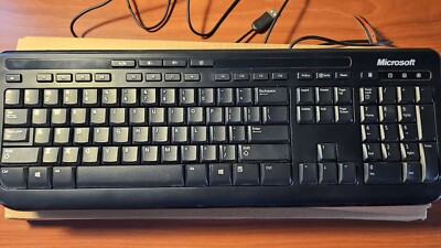 Genuine Microsoft  Keyboard 600 Wired Black USB Model 1366 Authentic.