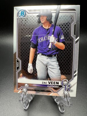 その他 bowman2021 ZAC VEEN atomicrefractor auto ZAC VEEN AUTO 1st 2020 Bowman Chrome Draft Autograph Rockies その他
