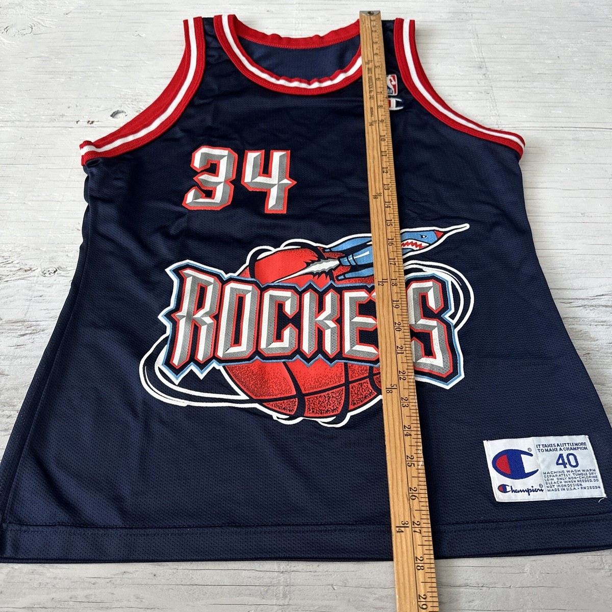 Vintage NBA 90s Champion Houston Rockets Hakeem Olajuwon
