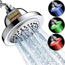 FEELSO Filtered Shower Head with LED Color Changing,7 Modes High Pressure Shower