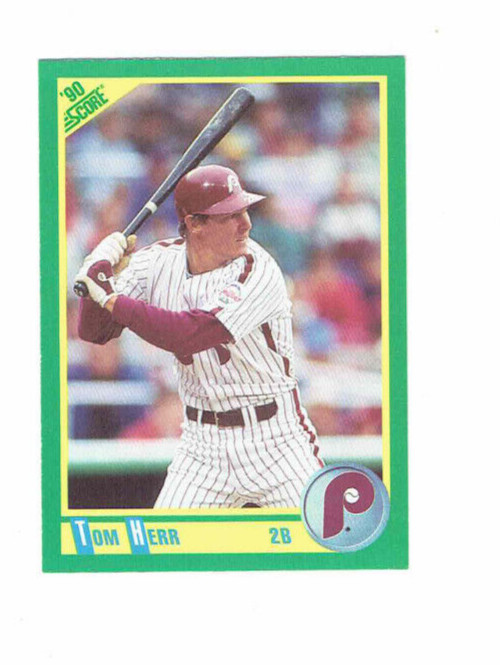Tom Herr Phillies #28 2B #171 Score 1990 Baseball Card