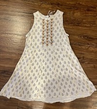 Altar'd State Sleeveless Boho Embroidered Sunflower Dress Size M Tie-back Floral