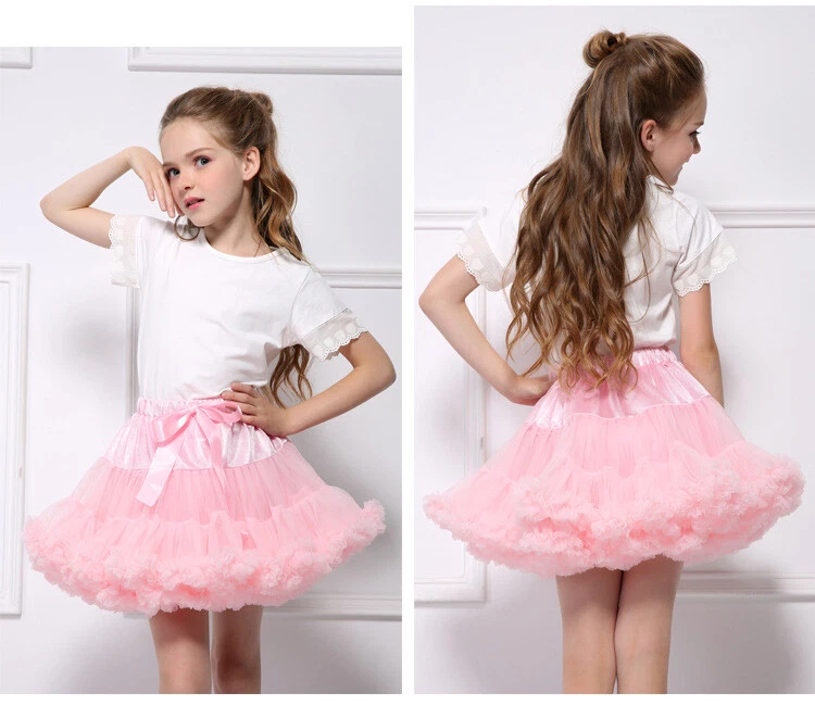 Mädchen Kinder Damen Petticoat Rockabilly Tutu Röcke Swing Tanzen Ballet Kleid - Bild 3 von 4