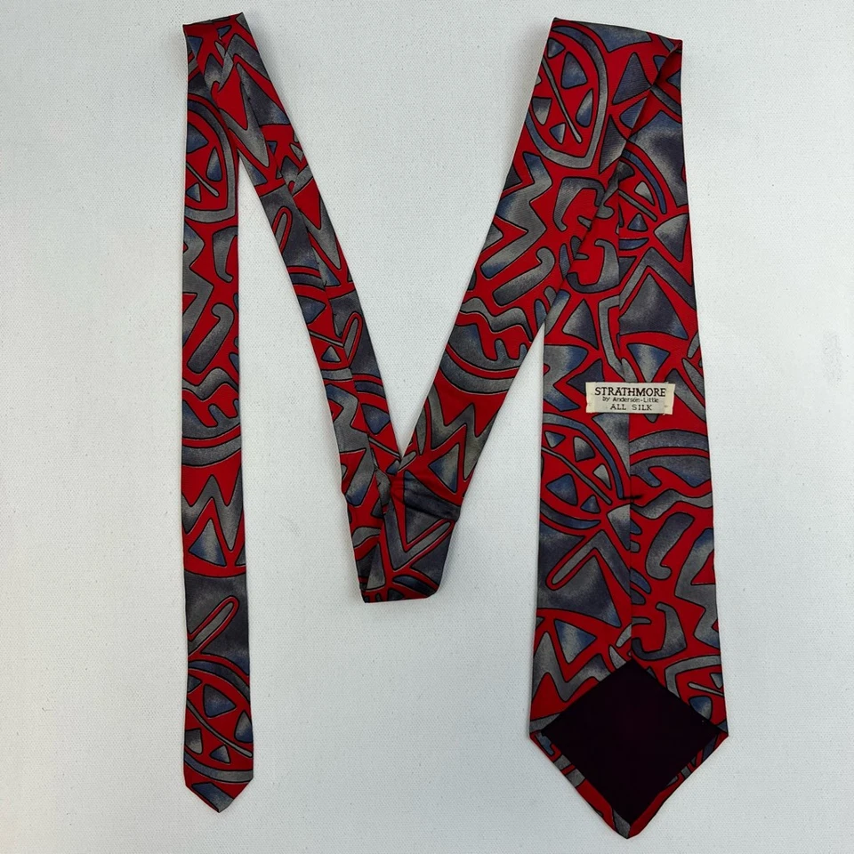 Corbata Strathmore By Anderson Little para hombre multicolor abstracta 100 % seda Foto 3 de 4