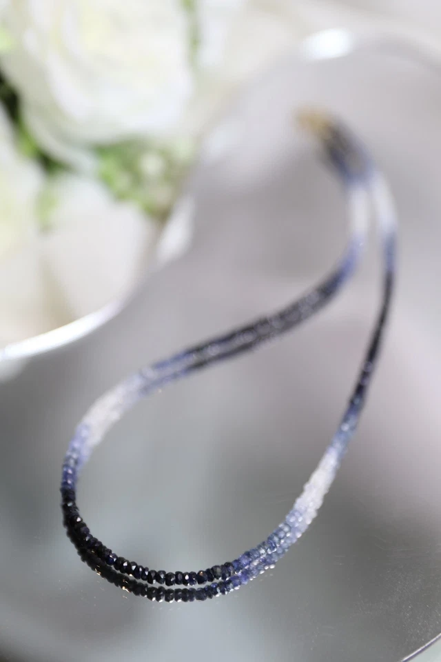 Collar Ombre Zafiro Azul Lleno Oro 14K Foto 2 de 4