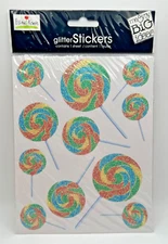 Ellen Krans MAMBI Me & My Big Ideas Glitter Lollipop Scrapbook Stickers NEW