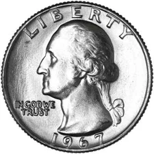 1967 P Washington Quarter GEM BU US Coin