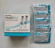 50 HealthPro Blood Glucose Test Strips with Free 50 30g Twist Lancets