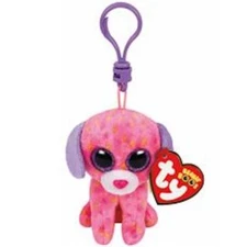 Ty Beanie Boos-LONDON The Dog 3" Key Clip New MWMT's