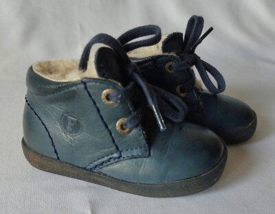 Falcotto Baby Boots mit Lammfell, dunkel blau echt Leder Gr. 19 Lauflernschuhe