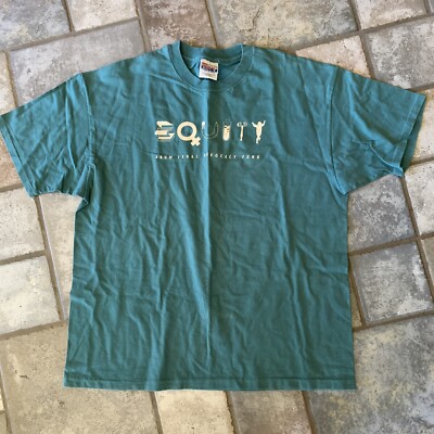 Women Rights Shirt XL Equity TEAL GREEN AAUW USA Single Stitch American Democrat