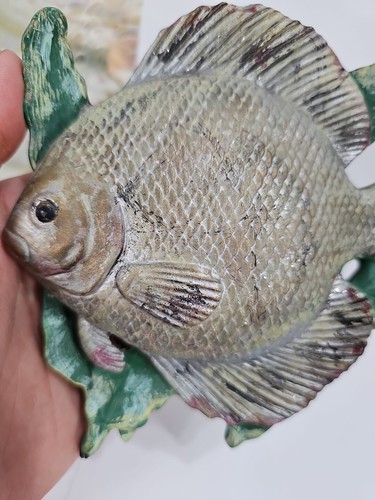 Vintage Lefton Ceramic Sunfish Brim Wall Pocket 5" Tall Marked - 3464 Fish Art - Picture 6 of 7