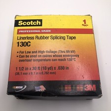 3M Scotch Black Linerless Rubber Splicing Tape 1-1/2 in X 30 Ft 1 Roll NIB