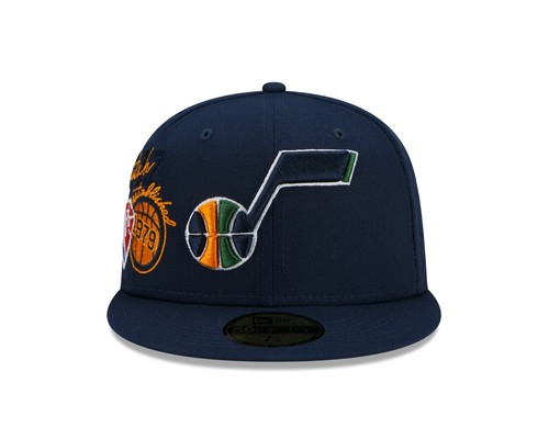 Utah Jazz New Era Back Half Team 59FIFTY Fitted Hat - Navy - Picture 2 of 7