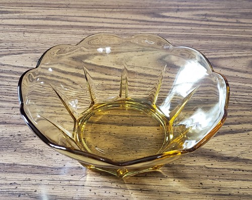 Vintage Anchor Hocking Swedish Modern Serving Bowl Amber - Picture 2 of 4
