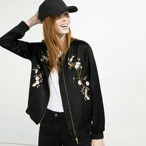 zara black bomber jacket