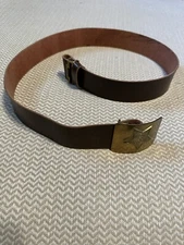 Vintage Soviet Russian Leather Military Belt With Belt Star Buckle!!!!!