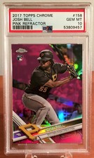 2017 Topps Chrome Josh Bell Rookie RC Pink Refractor #158 PSA 10