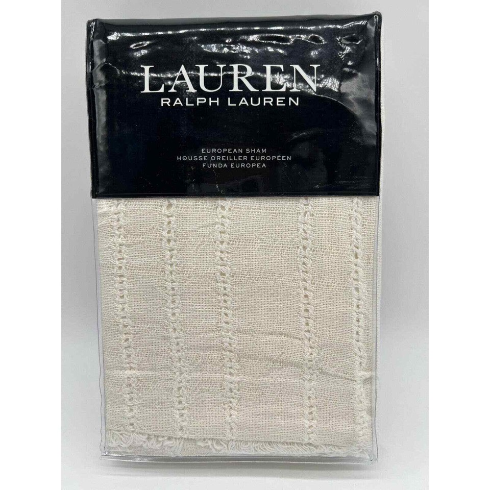 Lauren Ralph Lauren Callen EURO SHAM Cream 26" x 26" Open Weave 135