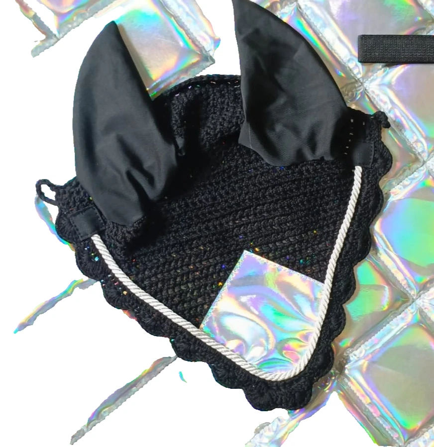 Juego holográfico de lujo para montar a caballo almohadilla de silla de montar, capó de mosca y botas de pierna brillante Foto 4 de 4