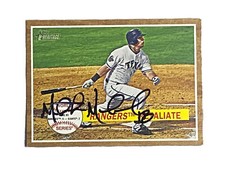 Mitch Moreland Signed 2011 Topps Heritage World Series Rangers Autographed