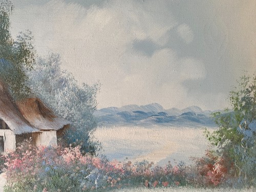 Oil Painting Signed Wilson Landscape 27" x 23" - Picture 7 of 11