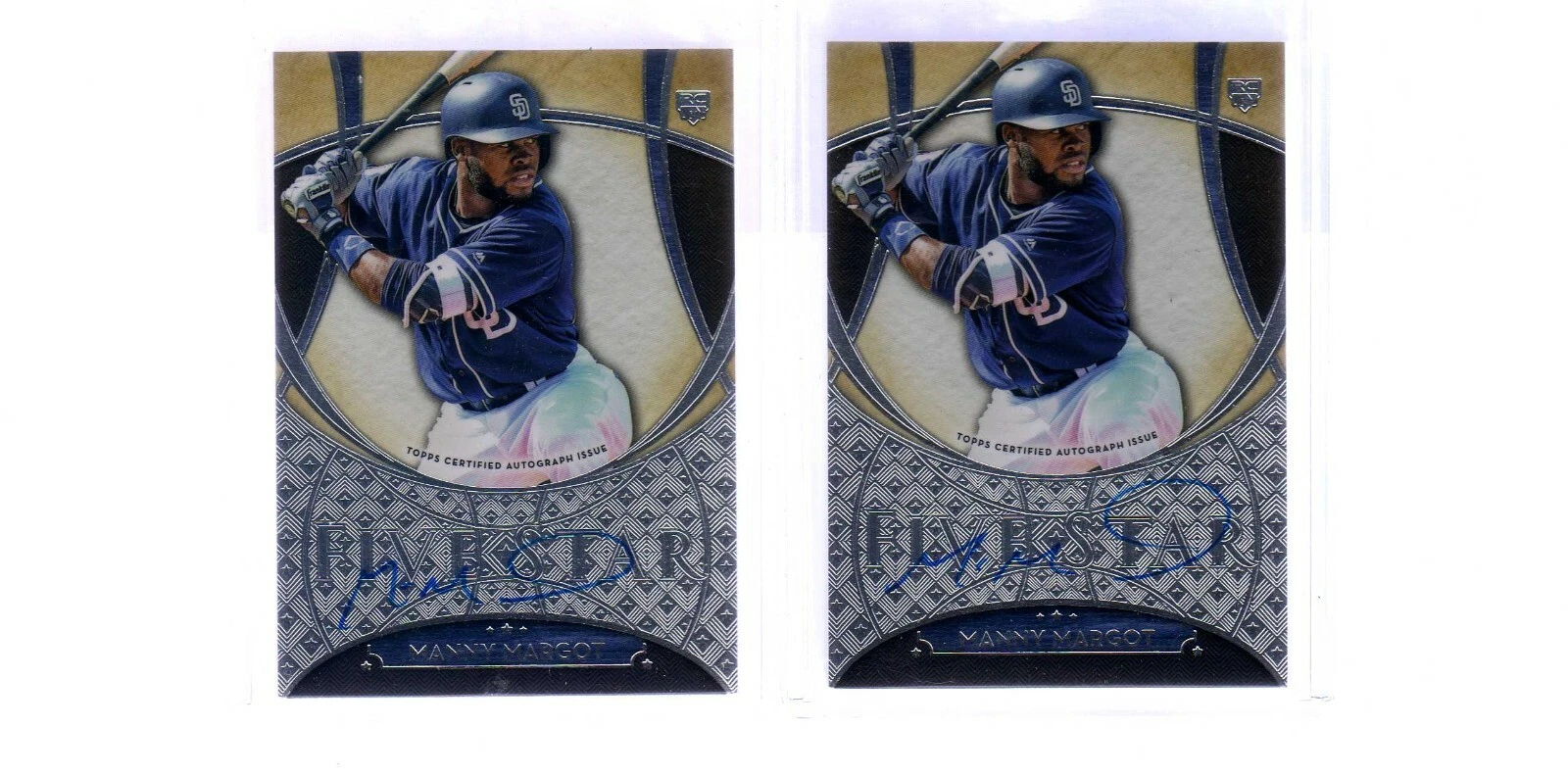 2018 Topps Five Star ... Manny Margot 2 Auto Autograph Lot ... Padres