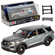 Motormax 1/43 2022 Ford PI Utility Police SUV Blank grey Slicktop 79521