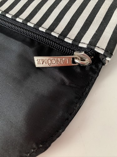 Lancome Black/White Striped Canvas Clutch - Picture 6 of 9