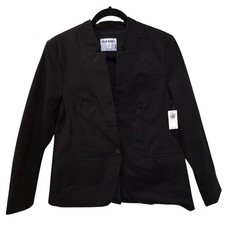 NWT Old Navy Black One Button Blazer Womens Medium Career Office Stretch Jacket