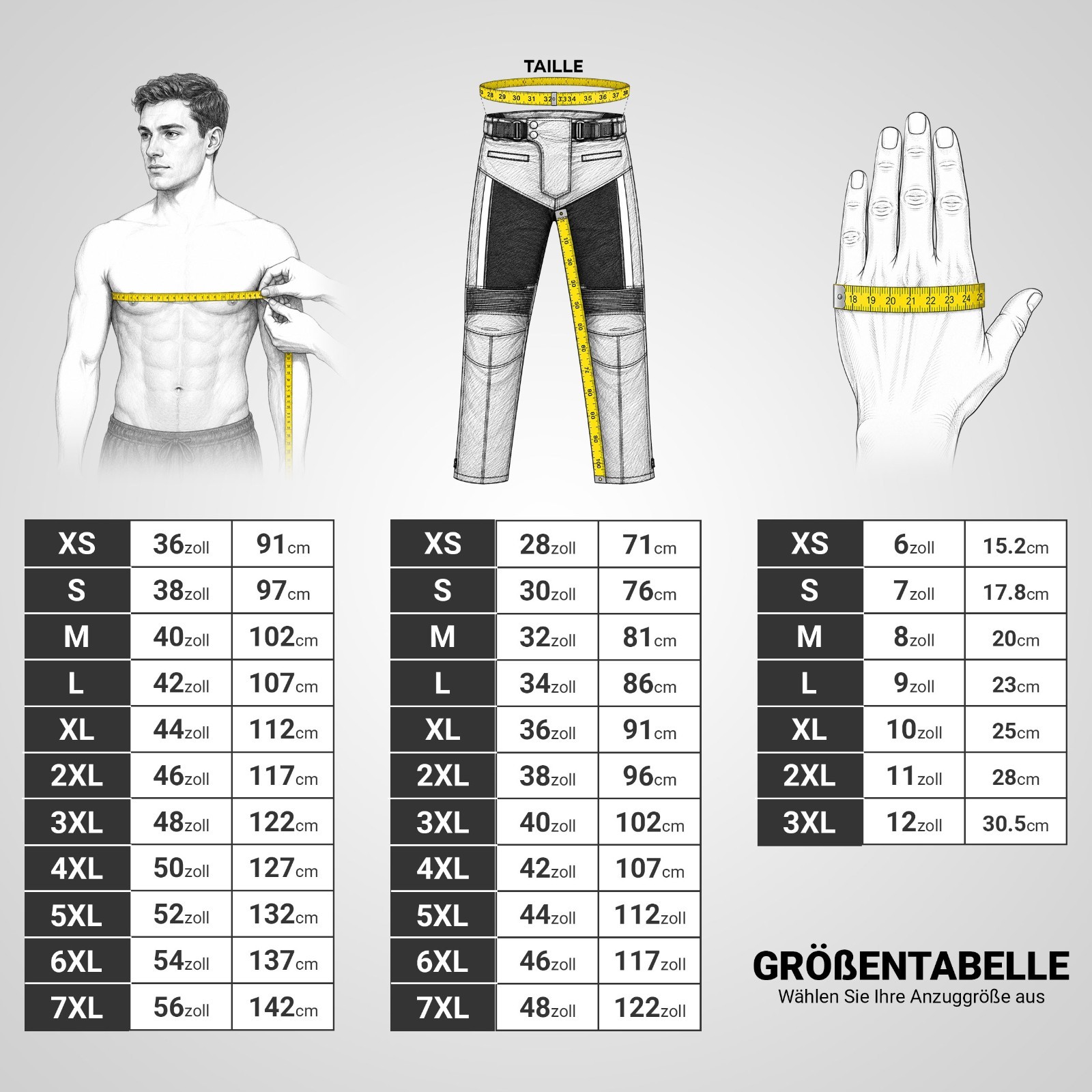 Giacca e Pantaloni da Moto, Guanti in Pelle con Protezioni Rimovibili, XS-6XL foto 2