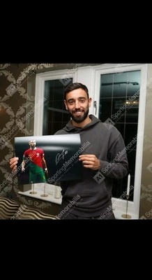Bruno Fernandes Auto Signed Photo Proof Coa Manchester United Portugal