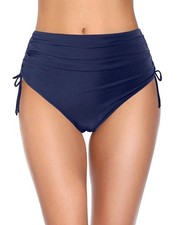 Women High Waisted Bikini Bottoms Swim Briefs Beach Shorts Drawstring Swimwear