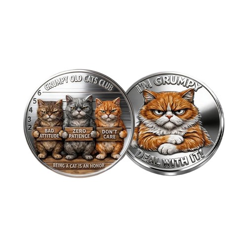 Pièce commémorative GRUMPY OLD CATS CLUB IM GRINCHEUX DEAL WITH IT - Photo 1/5