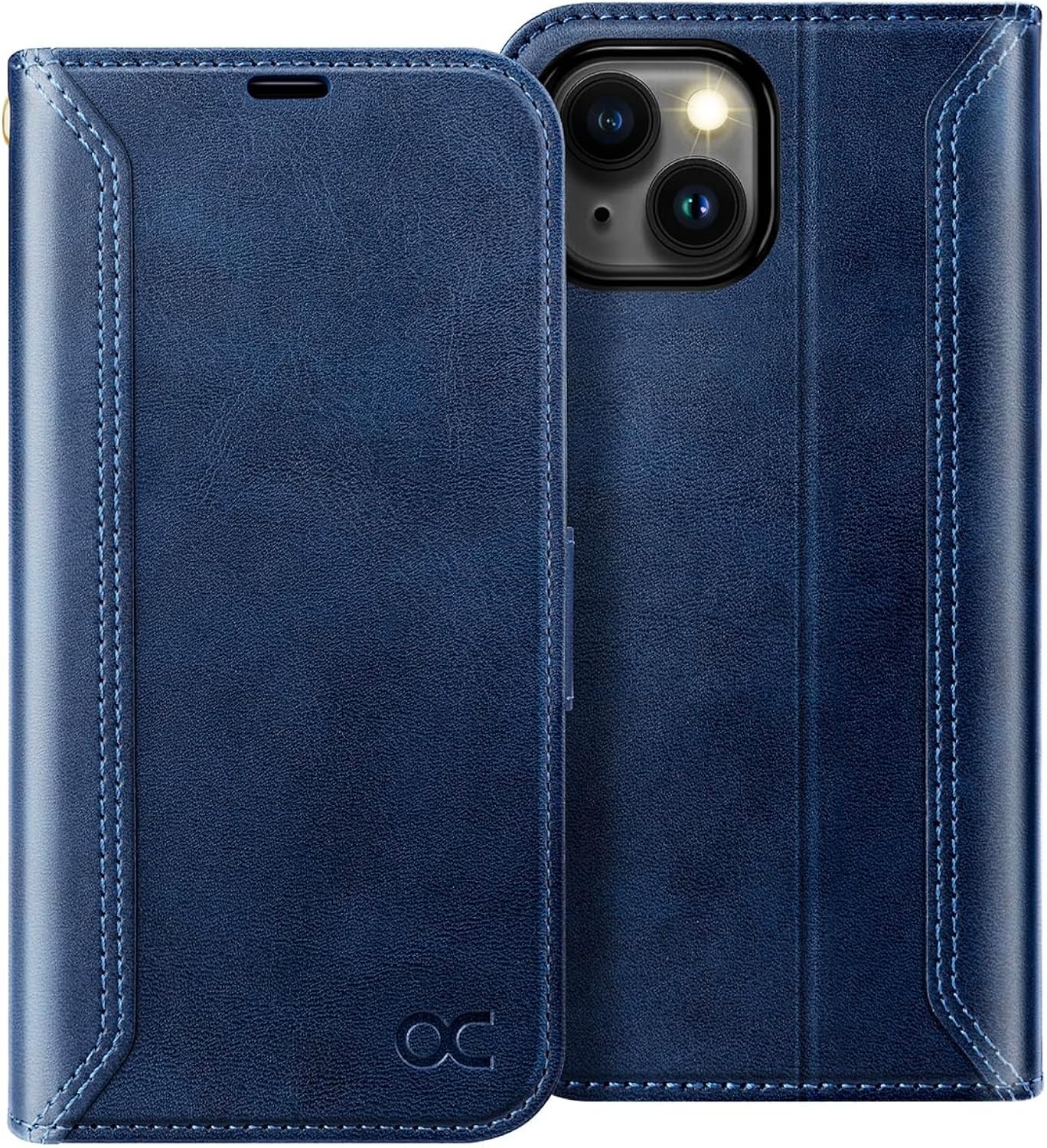 iPhone 15 Wallet Case with RFID Blocking Card Holder Shockproof Stand Flip PU