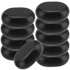 10 Piece 3 Inches Large Basalt Hot Stones, Hot Massage Stones Set, Natural Ba...