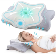DONAMA Cervical Pillow Neck and Shoulder Contour Memory Foam Standard Size MINT
