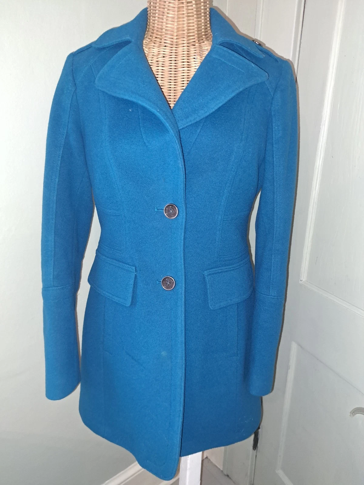 Cappotto invernale Michael Kors in lana color verde acqua piccolo