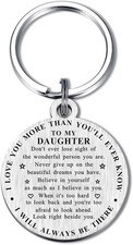 To My Daughter Gifts from Mom Dad - Keychain for Daughter Graduation Birthday Ch